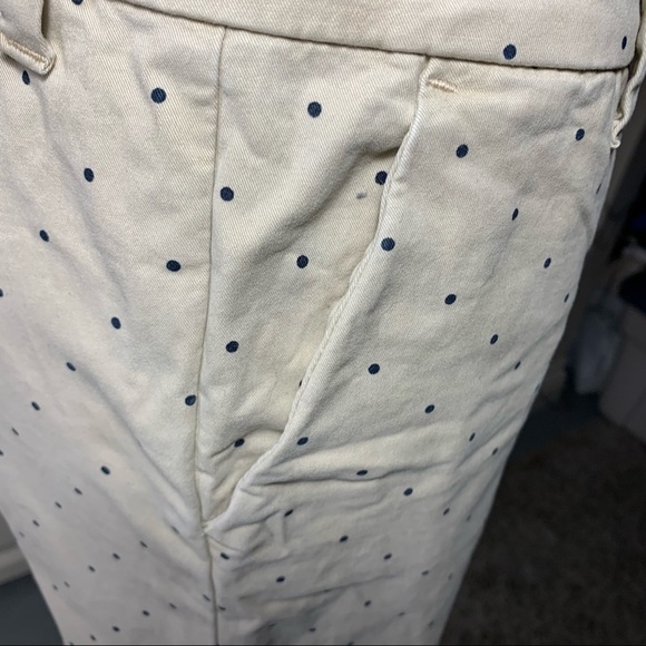 Tommy Hilfiger Ankle Pant Sz 6 Beige/Tan Blue dot Stretch Denim Style Preppy - Picture 7 of 14